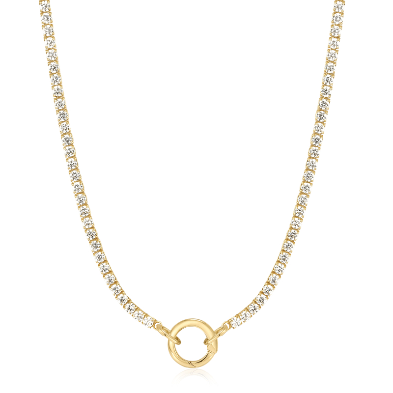 Gold Sparkle Chain Charm Connector Necklace