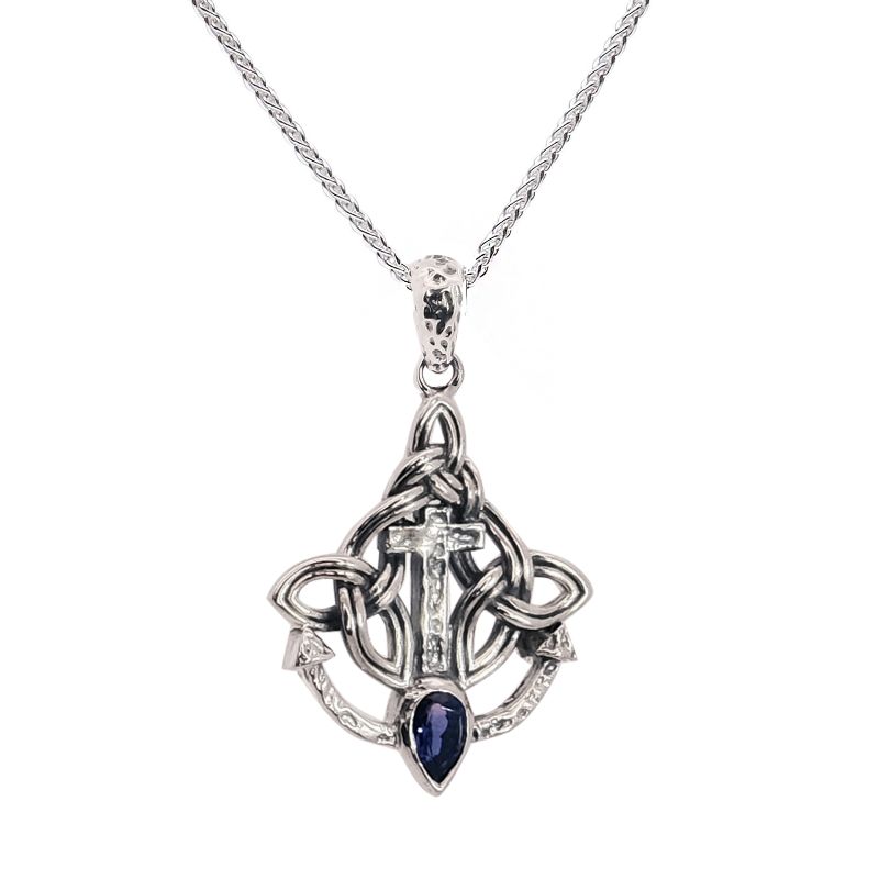 Sterling Silver Anchor Iolite Rocks 'n Rivers Pendant